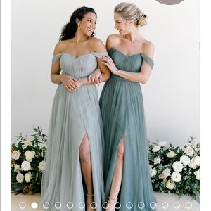 Revelry Rosalie Tulle Convertible Dress in Rosemary